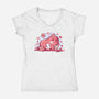 Pink Spring Friends-Womens-V-Neck-Tee-TechraNova