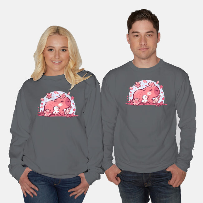 Pink Spring Friends-Unisex-Crew Neck-Sweatshirt-TechraNova