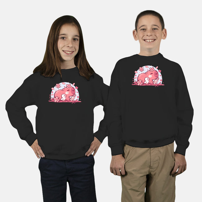 Pink Spring Friends-Youth-Crew Neck-Sweatshirt-TechraNova