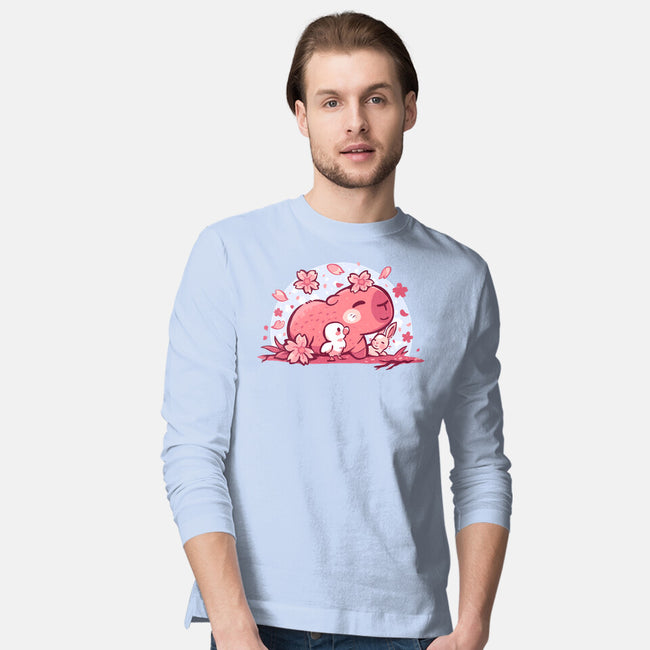 Pink Spring Friends-Mens-Long Sleeved-Tee-TechraNova