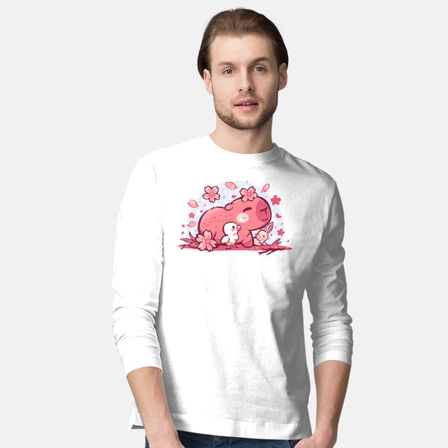 Pink Spring Friends-Mens-Long Sleeved-Tee-TechraNova