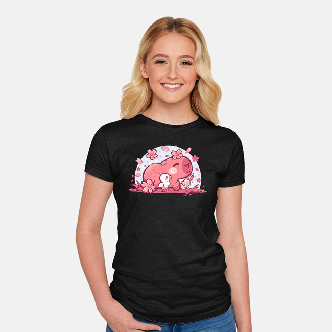 Pink Spring Friends-Womens-Fitted-Tee-TechraNova