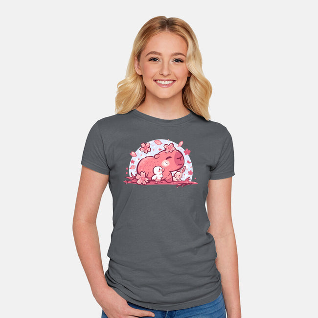 Pink Spring Friends-Womens-Fitted-Tee-TechraNova