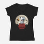 WereBeagle-Womens-V-Neck-Tee-erion_designs