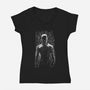 The Red Devil-Womens-V-Neck-Tee-kharmazero