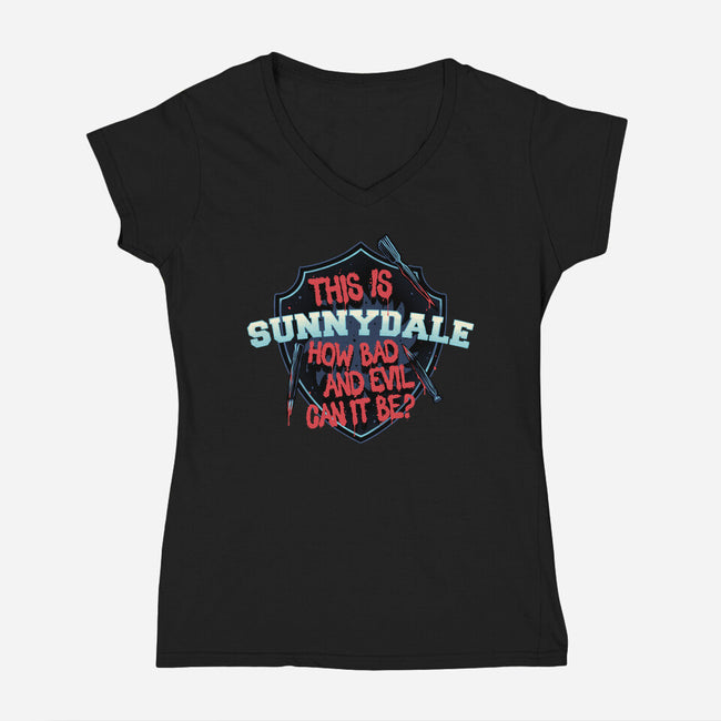 This Is Sunnydale-Womens-V-Neck-Tee-momma_gorilla