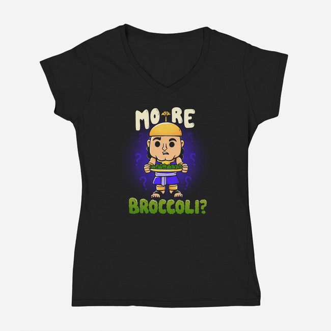 More Broccoli-Womens-V-Neck-Tee-Vallina84