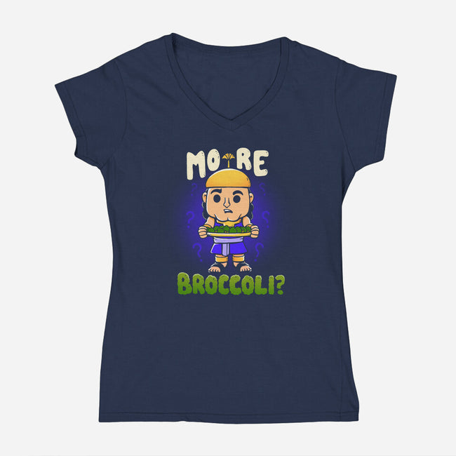 More Broccoli-Womens-V-Neck-Tee-Vallina84