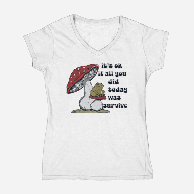 Survive Today-Womens-V-Neck-Tee-Claudia