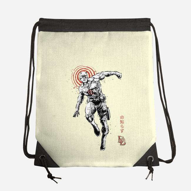 Scarlet Vigilante Sumi-E-None-Drawstring-Bag-Astrobot Invention
