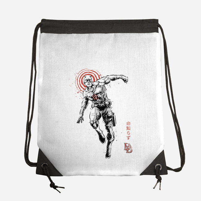 Scarlet Vigilante Sumi-E-None-Drawstring-Bag-Astrobot Invention