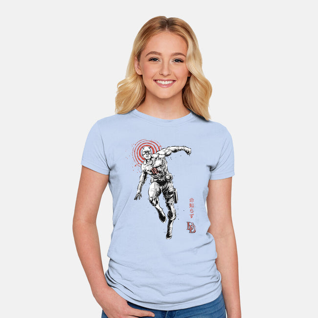 Scarlet Vigilante Sumi-E-Womens-Fitted-Tee-Astrobot Invention