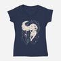 Tamed Wolf-Womens-V-Neck-Tee-yumie