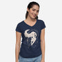 Tamed Wolf-Womens-V-Neck-Tee-yumie