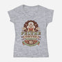 Felyne Palico Coffee Vintage-Womens-V-Neck-Tee-LAGELANTEE