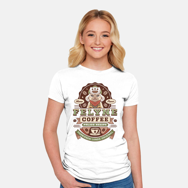 Felyne Palico Coffee Vintage-Womens-Fitted-Tee-LAGELANTEE