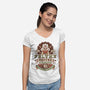 Felyne Palico Coffee Vintage-Womens-V-Neck-Tee-LAGELANTEE