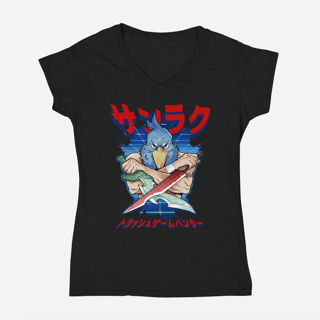 Game Hunter-Womens-V-Neck-Tee-Andriu