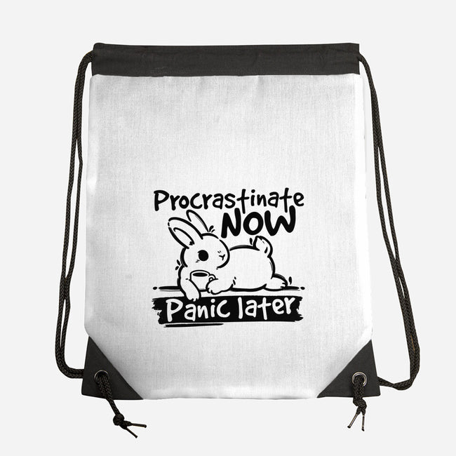 Procrastinate Now Panic Later-None-Drawstring-Bag-NemiMakeit