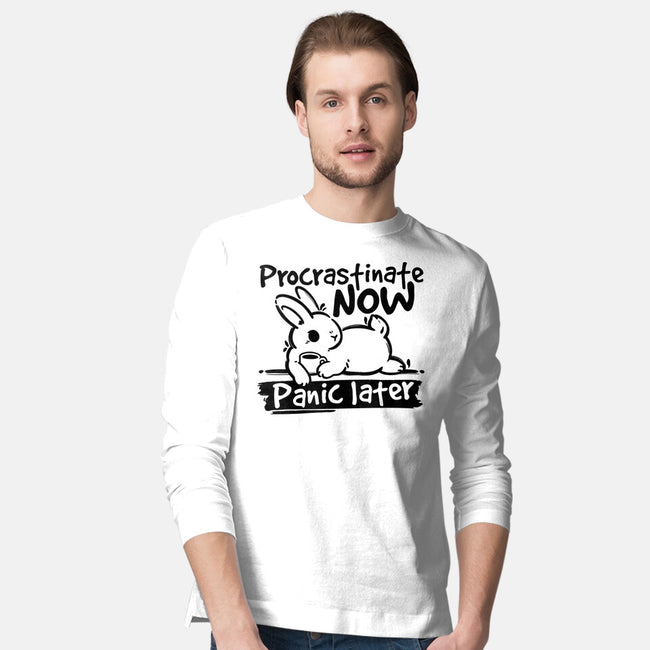Procrastinate Now Panic Later-Mens-Long Sleeved-Tee-NemiMakeit