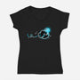 Swimming Anglerfish-Womens-V-Neck-Tee-NemiMakeit