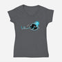 Swimming Anglerfish-Womens-V-Neck-Tee-NemiMakeit