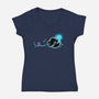 Swimming Anglerfish-Womens-V-Neck-Tee-NemiMakeit