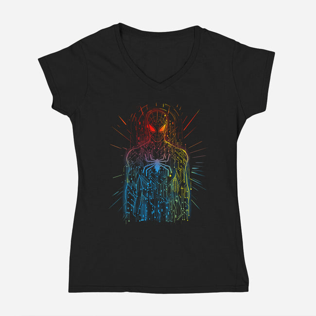 Spider Board-Womens-V-Neck-Tee-kharmazero
