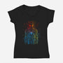 Spider Board-Womens-V-Neck-Tee-kharmazero