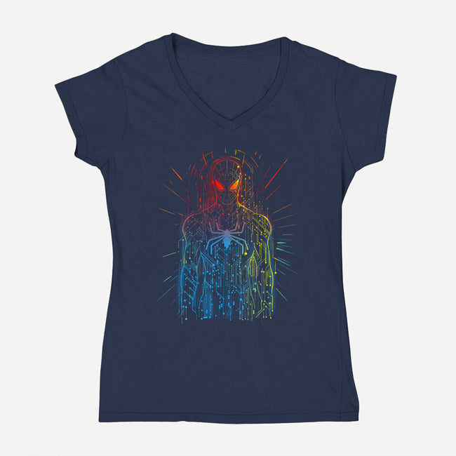 Spider Board-Womens-V-Neck-Tee-kharmazero