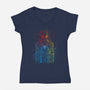 Spider Board-Womens-V-Neck-Tee-kharmazero
