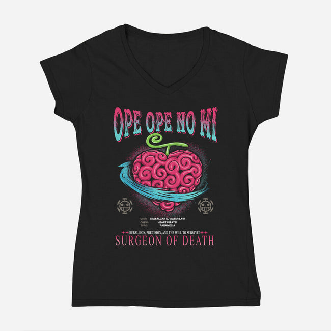 Ope Ope No Mi Devil Fruit-Womens-V-Neck-Tee-constantine2454