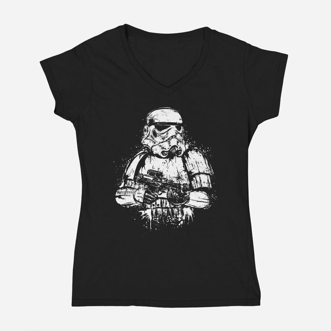 Trooper Of Empire-Womens-V-Neck-Tee-DrMonekers