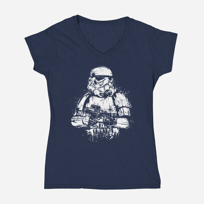 Trooper Of Empire-Womens-V-Neck-Tee-DrMonekers