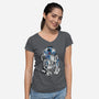 More Than A Droid-Womens-V-Neck-Tee-DrMonekers