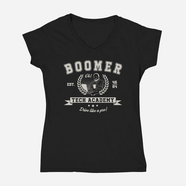 Boomer Tech Academy-Womens-V-Neck-Tee-Getsousa!