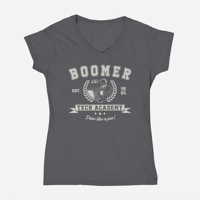 Boomer Tech Academy-Womens-V-Neck-Tee-Getsousa!