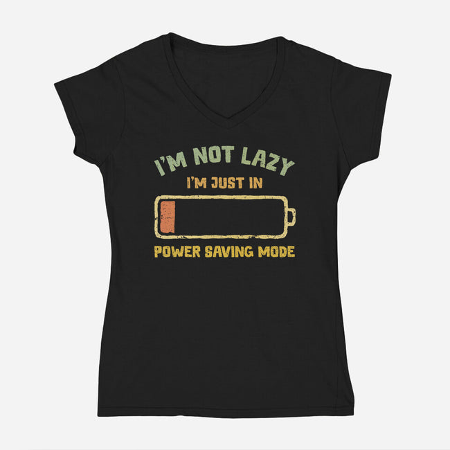 I'm In Power Saving Mode-Womens-V-Neck-Tee-kg07
