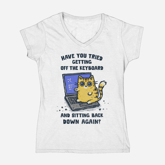 Certified IT Paw-fessional-Womens-V-Neck-Tee-kg07