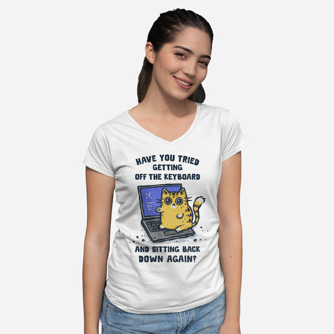 Certified IT Paw-fessional-Womens-V-Neck-Tee-kg07