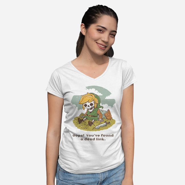Dead Link Error-Womens-V-Neck-Tee-dfonseca