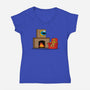 Hunted Monster-Womens-V-Neck-Tee-jasesa
