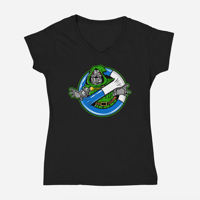 Doombusters-Womens-V-Neck-Tee-demonigote