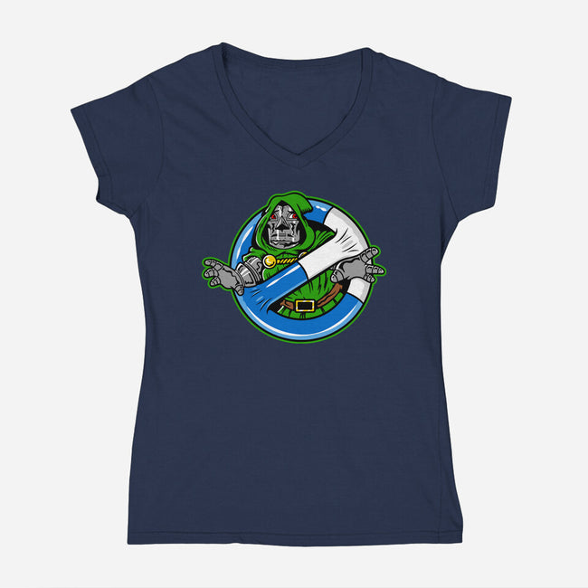 Doombusters-Womens-V-Neck-Tee-demonigote