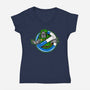 Doombusters-Womens-V-Neck-Tee-demonigote