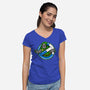Doombusters-Womens-V-Neck-Tee-demonigote