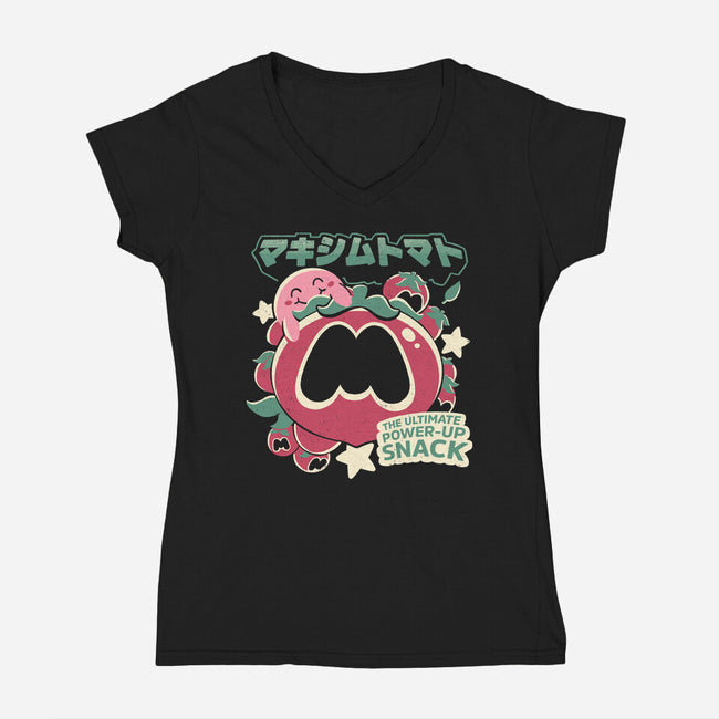 Power Snack-Womens-V-Neck-Tee-estudiofitas