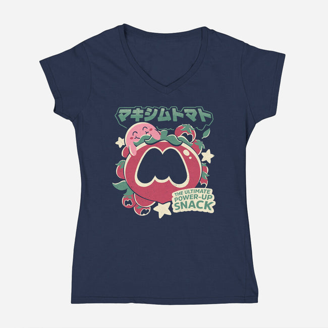 Power Snack-Womens-V-Neck-Tee-estudiofitas