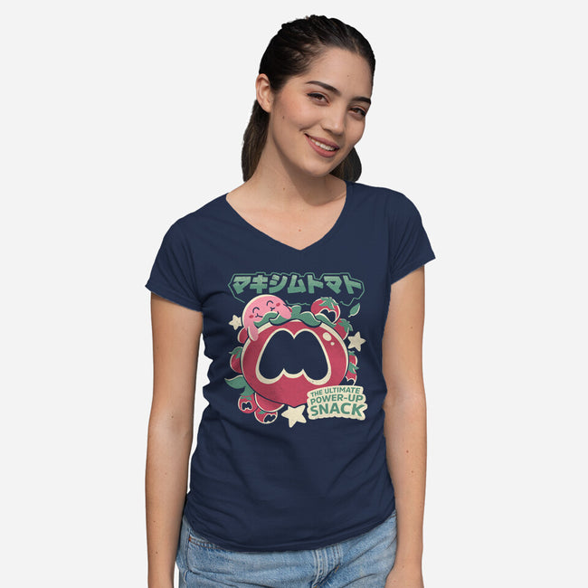 Power Snack-Womens-V-Neck-Tee-estudiofitas