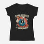 Hang In There It Gets Worse-Womens-V-Neck-Tee-RoboMega